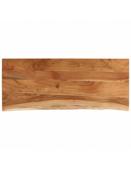 Piano Tavolo 90x40x2,5 cm Rettangolare Legno Acacia Bordi Vivi