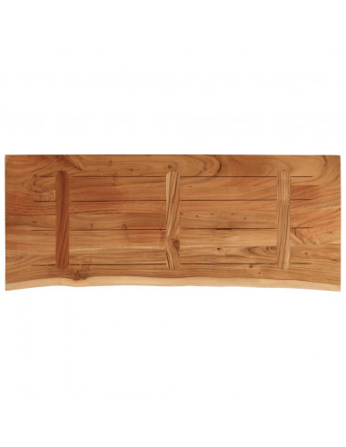 Piano Tavolo 90x40x2,5 cm Rettangolare Legno Acacia Bordi Vivi