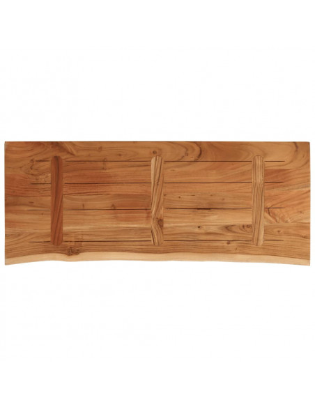 Piano Tavolo 90x40x2,5 cm Rettangolare Legno Acacia Bordi Vivi