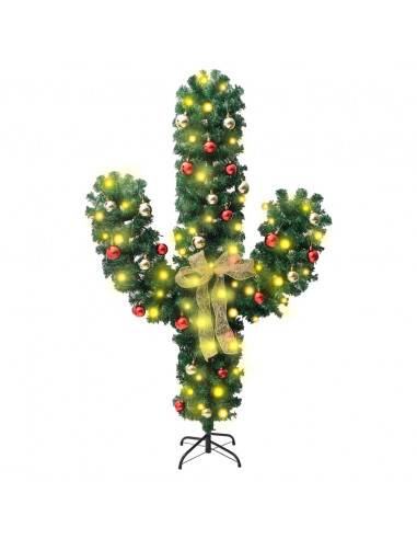 Cactus di Natale con Base e LED Verde 210 cm PVC