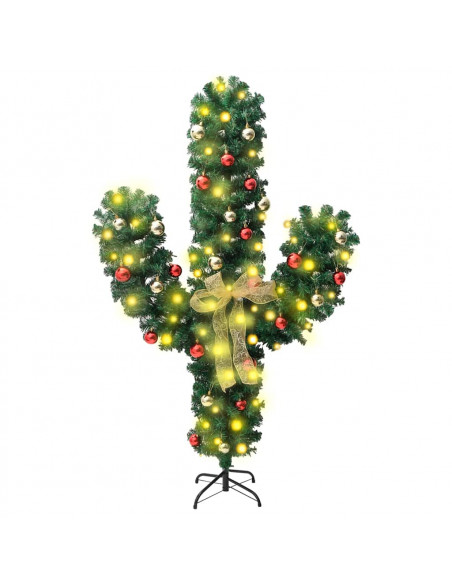 Cactus di Natale con Base e LED Verde 210 cm PVC