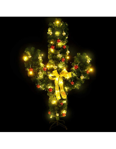 Cactus di Natale con Base e LED Verde 210 cm PVC