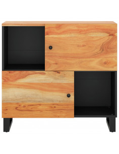 Credenza con 2 Ante 80x33x75 cm in Legno Massello di Acacia 2