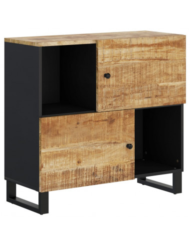 Credenza con 2 Ante 80x33x75 cm in Legno Massello di Mango