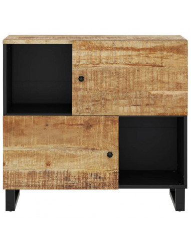 Credenza con 2 Ante 80x33x75 cm in Legno Massello di Mango