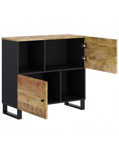 Credenza con 2 Ante 80x33x75 cm in Legno Massello di Mango