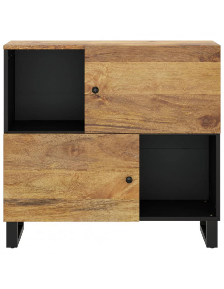 Credenza con 2 Ante 80x33x75 cm in Legno Massello di Mango