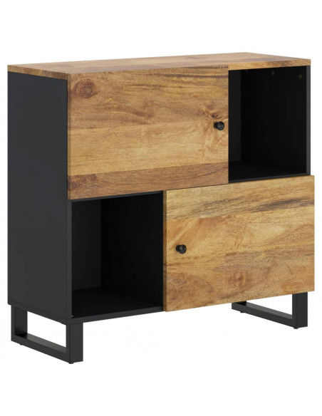 Credenza con 2 Ante 80x33x75 cm in Legno Massello di Mango