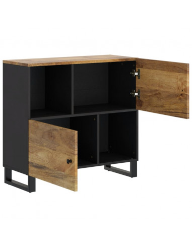 Credenza con 2 Ante 80x33x75 cm in Legno Massello di Mango