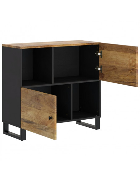 Credenza con 2 Ante 80x33x75 cm in Legno Massello di Mango