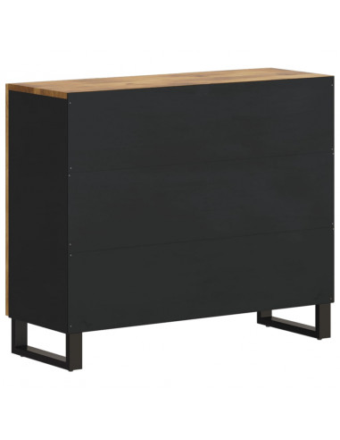 Credenza con 2 Ante 90x33x75 cm in Legno Massello di Mango