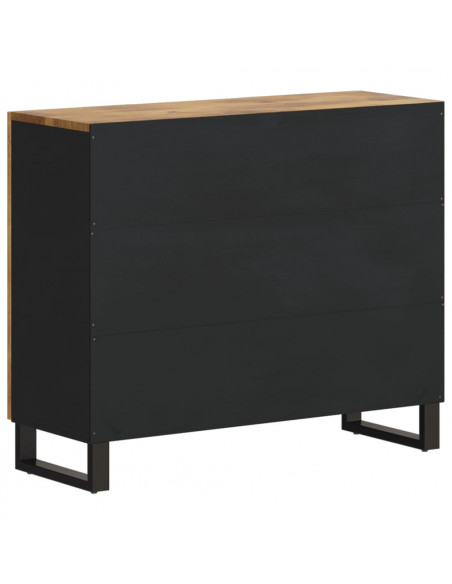 Credenza con 2 Ante 90x33x75 cm in Legno Massello di Mango