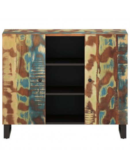 Credenza con 2 Ante 90x33x75 cm in Legno Massello di Recupero