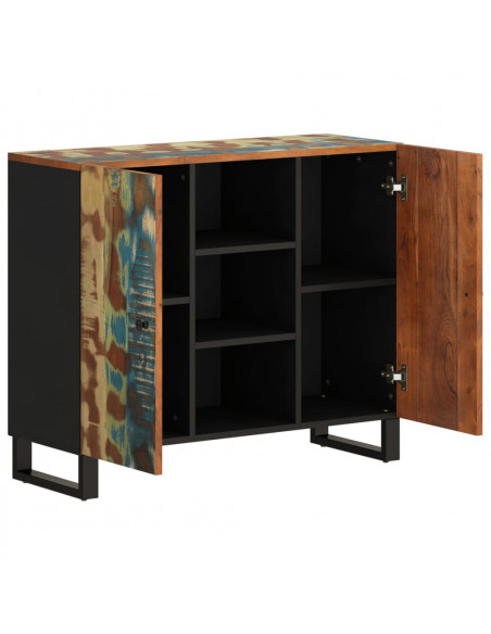 Credenza con 2 Ante 90x33x75 cm in Legno Massello di Recupero