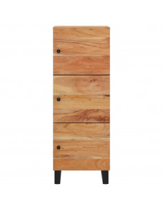 Credenza con 3 Ante 40x33x110 cm Legno Massello Acacia e Ferro 2