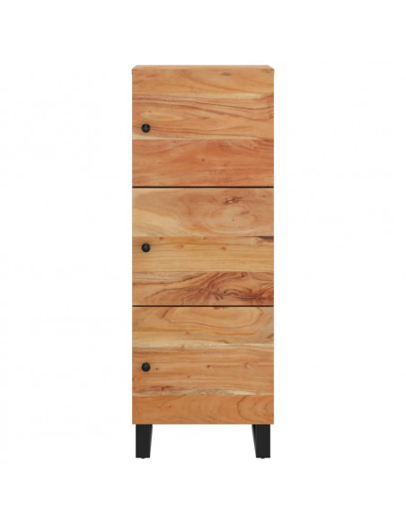 Credenza con 3 Ante 40x33x110 cm Legno Massello Acacia e Ferro
