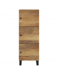 Credenza con 3 Ante 40x33x110 cm Legno Massello Mango e Ferro 2