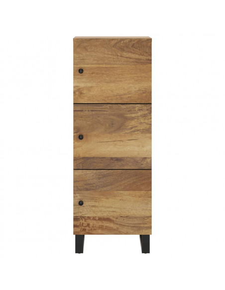 Credenza con 3 Ante 40x33x110 cm Legno Massello Mango e Ferro