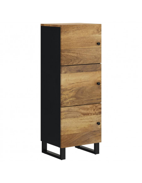 Credenza con 3 Ante 40x33x110 cm Legno Massello Mango e Ferro