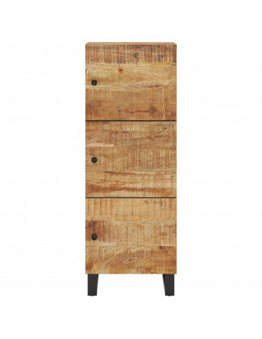 Credenza con 3 Ante 40x33x110 cm Legno Massello Mango e Ferro