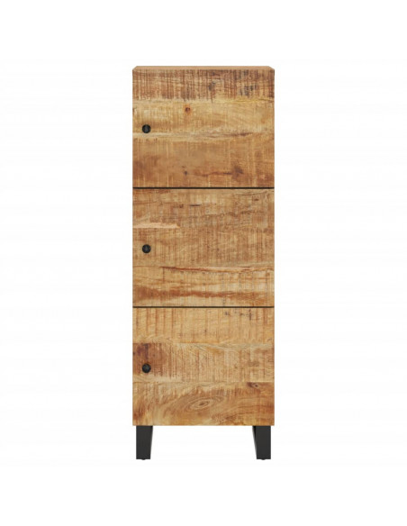 Credenza con 3 Ante 40x33x110 cm Legno Massello Mango e Ferro