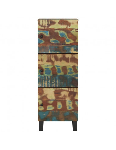 Credenza con 3 Ante 40x33x110cm Legno Massello Recupero e Ferro