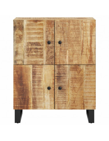 Credenza con 4 Ante 60x33x75 cm in Legno Massello di Mango