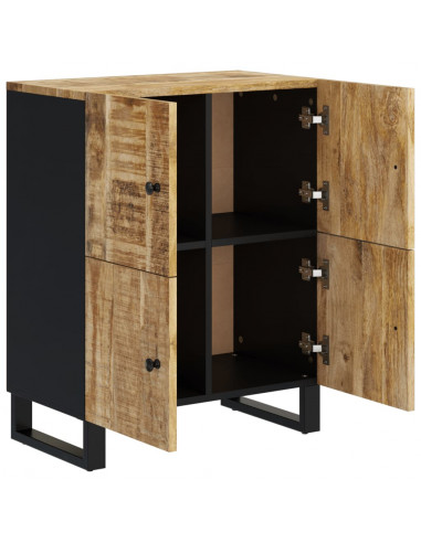 Credenza con 4 Ante 60x33x75 cm in Legno Massello di Mango