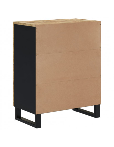 Credenza con 4 Ante 60x33x75 cm in Legno Massello di Mango