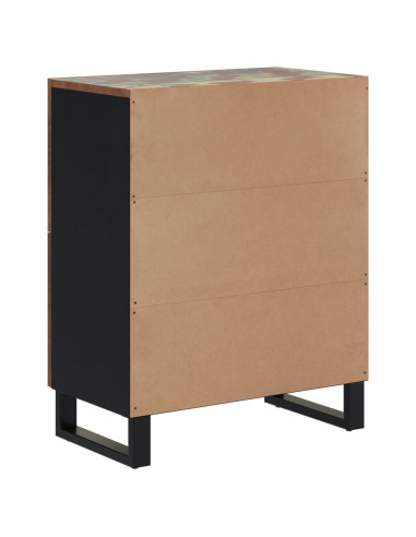 Credenza con 4 Ante 60x33x75 cm in Legno Massello di Recupero