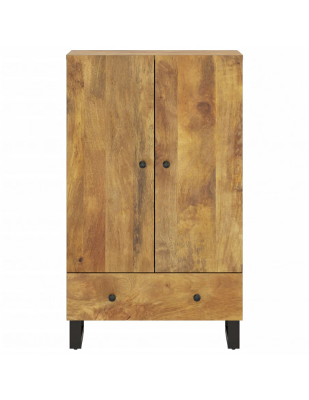 Credenza con Cassetto 60x33x100 cm Legno Massello Mango e Ferro