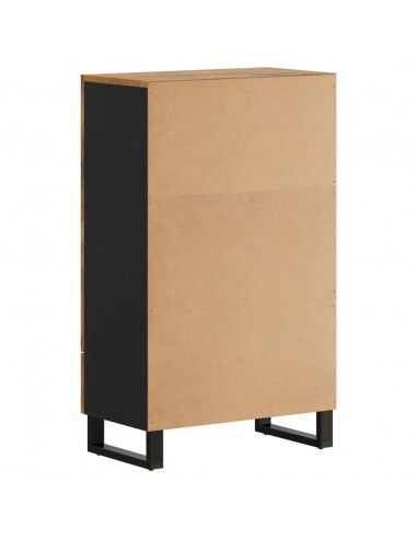 Credenza con Cassetto 60x33x100 cm Legno Massello Mango e Ferro