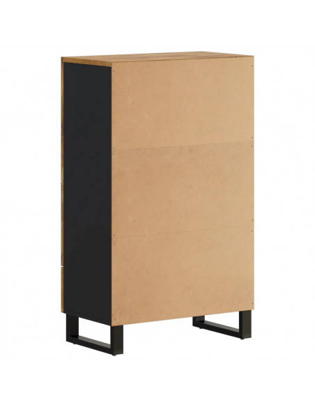 Credenza con Cassetto 60x33x100 cm Legno Massello Mango e Ferro