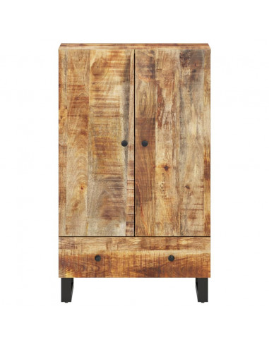 Credenza con Cassetto 60x33x100 cm Legno Massello Mango e Ferro