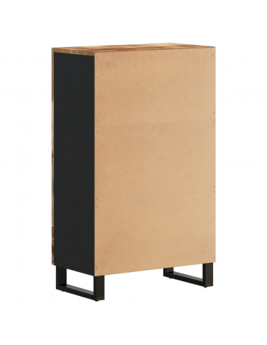 Credenza con Cassetto 60x33x100 cm Legno Massello Mango e Ferro