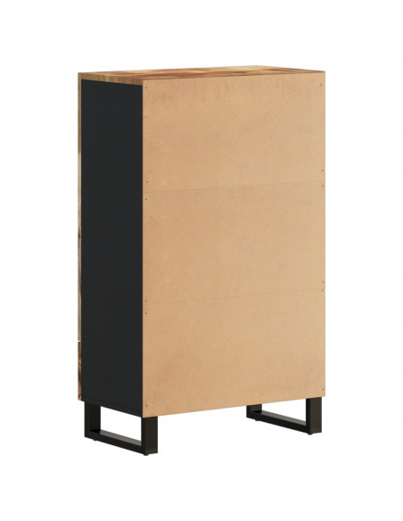 Credenza con Cassetto 60x33x100 cm Legno Massello Mango e Ferro