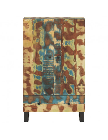 Credenza con Cassetto 60x33x100 Legno Massello Recupero e Ferro