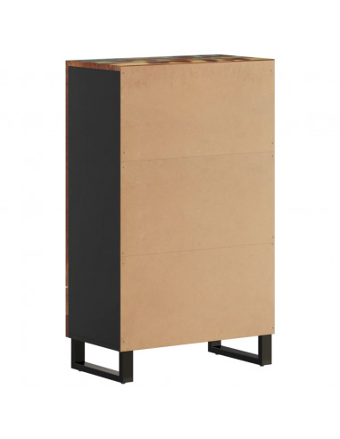 Credenza con Cassetto 60x33x100 Legno Massello Recupero e Ferro