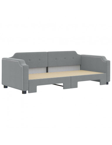 Divano Letto con Letto Estraibile Grigio Chiaro 100x200 Tessuto