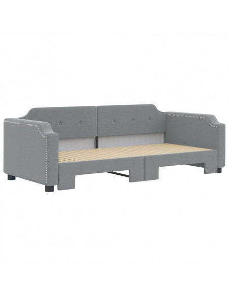 Divano Letto con Letto Estraibile Grigio Chiaro 100x200 Tessuto