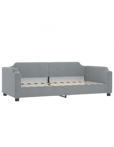 Divano Letto con Letto Estraibile Grigio Chiaro 100x200 Tessuto