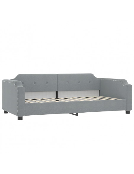 Divano Letto con Letto Estraibile Grigio Chiaro 100x200 Tessuto