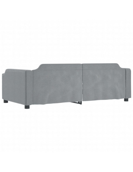 Divano Letto Estraibile Cassetti Grigio Chiaro 100x200 Tessuto
