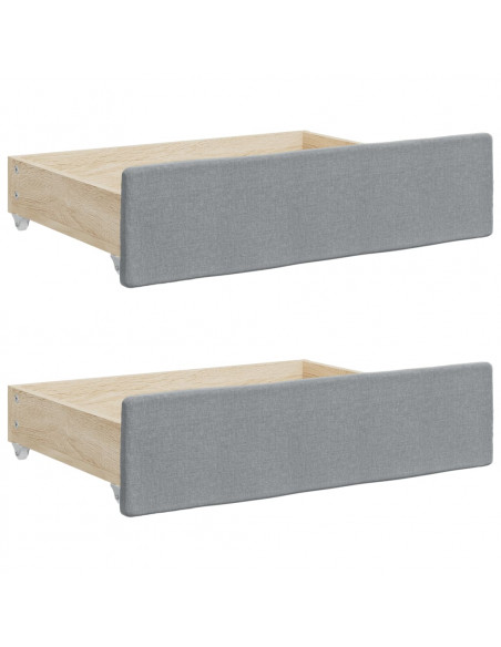 Divano Letto Estraibile Cassetti Grigio Chiaro 100x200 Tessuto