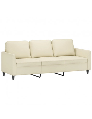 Set di Divani 4 pz con Cuscini crema in Similpelle