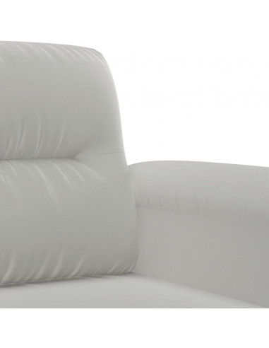 Set Divani 2 pz con Cuscini Grigio Chiaro in Tessuto Microfibra