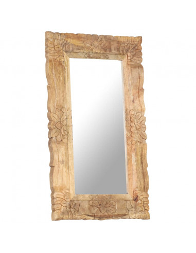Specchio 80x50 cm in Legno Massello di Mango