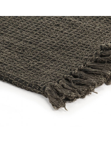 Copriletto in Cotone 160x210 cm Antracite/Marrone