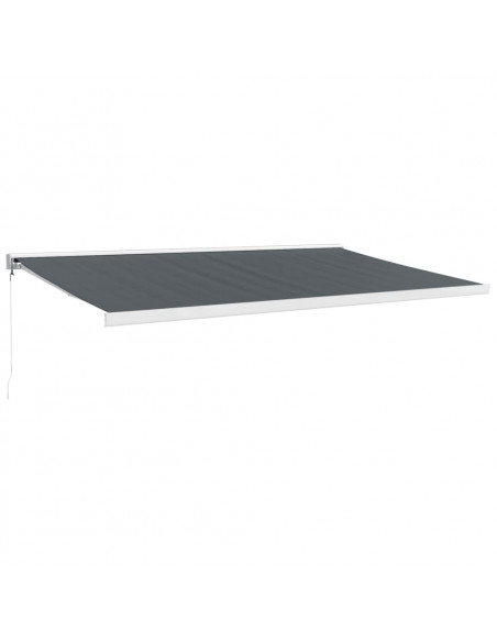 Tenda da Sole Retrattile Antracite 5x3 m in Tessuto e Alluminio