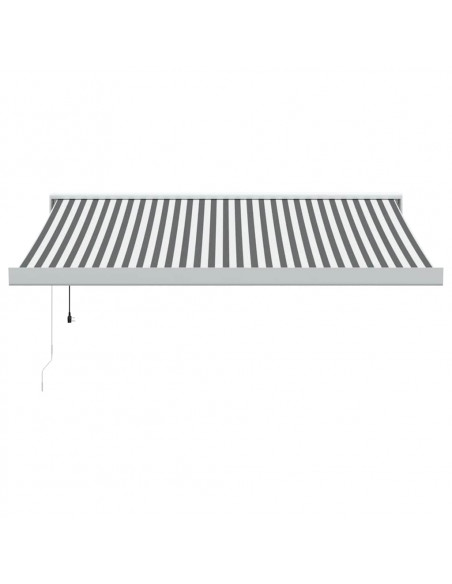 Tenda Retrattile Antracite e Bianca 3,5x2,5m Tessuto/Alluminio
